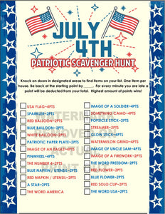 4th of July Scavenger Hunt Game