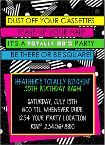 Totally 80's Party Invitation  Style4 - EDITABLE