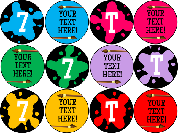 Art Party Cupcake Toppers - EDITABLE