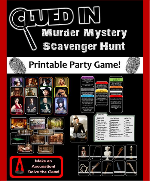 Clued In! Murder Mystery Scavenger Hunt