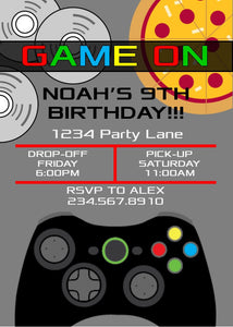 Game On Boys Sleepover Invitation - Editable!