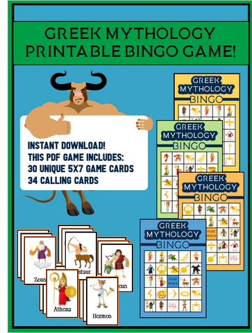 Printable Greek Mythology Bingo Game