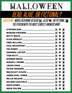 Halloween - Dead, Alive or Fictional