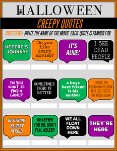 Halloween - Horror Movie Quote Game