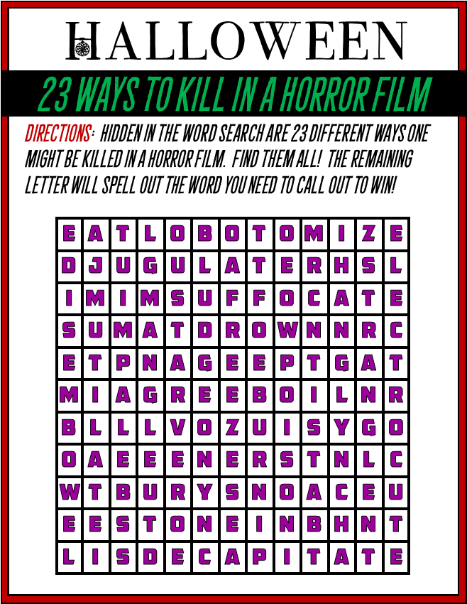 Halloween - Killer Word Search Game