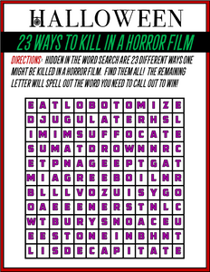 Halloween - Killer Word Search Game