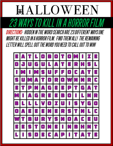 Halloween - Killer Word Search Game