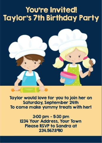 Little Bakers Party Invitation - Editable!