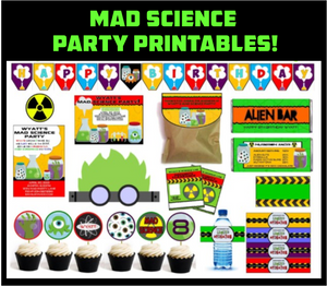 Mad Science Party Printables - EDITABLE!