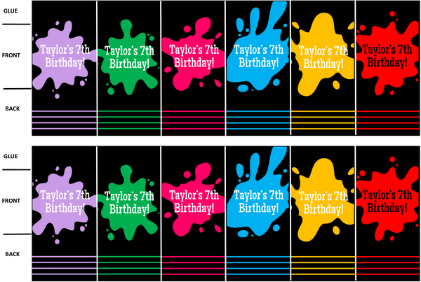 Art Party Candy Bar Wrappers - EDITABLE