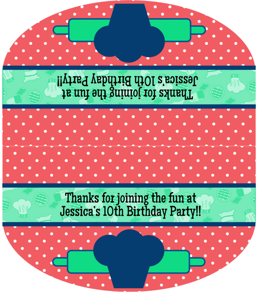 Baker's Party Favor Bag Toppers - EDITABLE