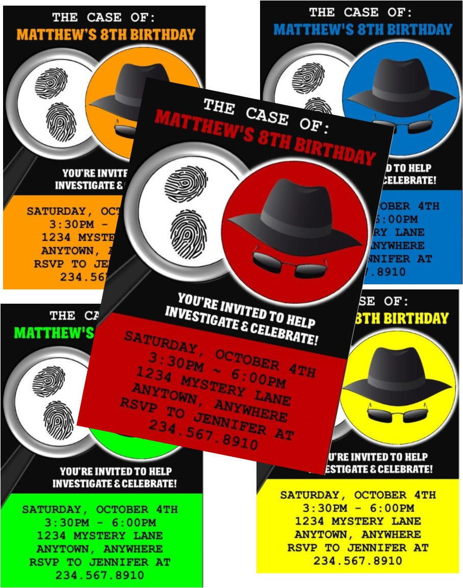 Spy / Secret Agent Party Invitation - EDITABLE