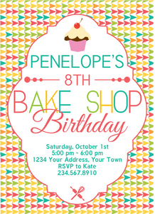 Bake Shop Birthday Invitation 1 - Editable!