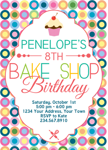 Bake Shop Birthday Invitation 2 - Editable!