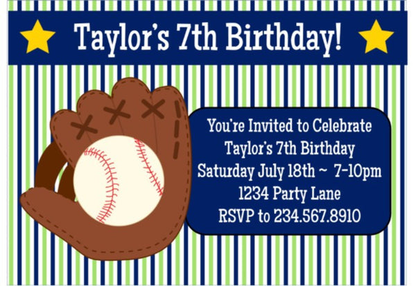 Baseball Kids Party Printables - EDITABLE!