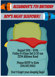 Boys Night Sleepover Invitation - Editable!