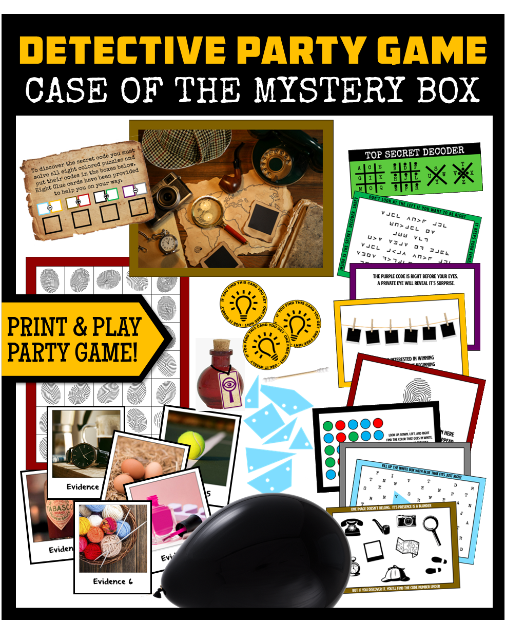 Detective Party Game -  Case of the Mystery Box!