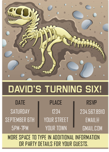 Dinosaur Fossil Party Invitation - EDITABLE