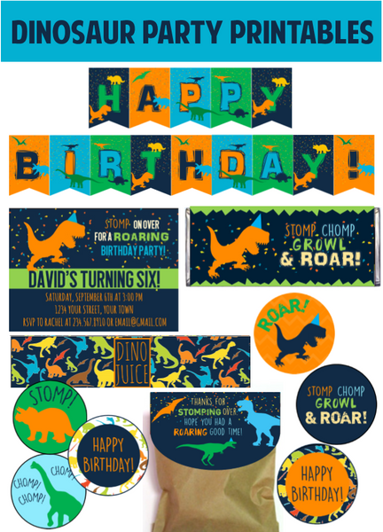 Dinosaur Party Printables w/ EDITABLE! Invitation