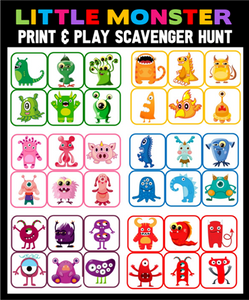 Little Monster Printable Scavenger Hunt