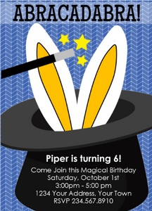 Magic Magician Party Invitation 5 - Editable!