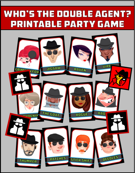 Who's the Double Agent - Printable Spy Party Game!