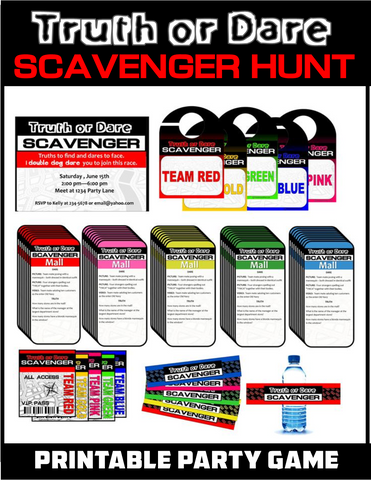 Teen Truth or Dare Scavenger Hunt