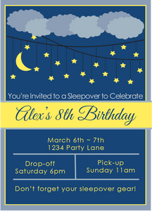 Under the Stars Sleepover Invitation - Editable!